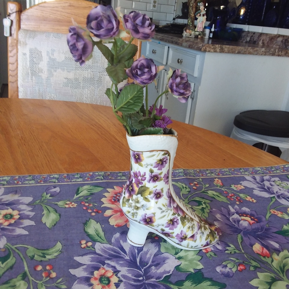 Formalities Boot Vase Violets